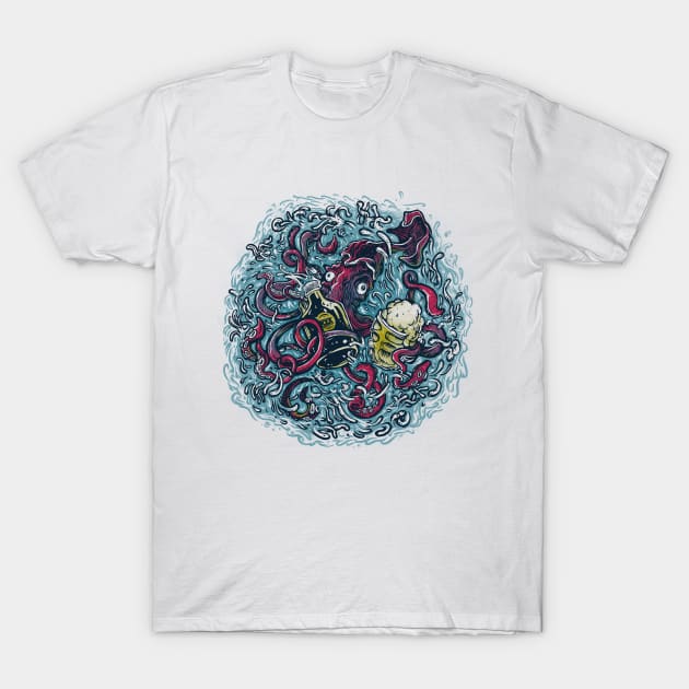 Beer Kraken T-Shirt by RoyalFantastic